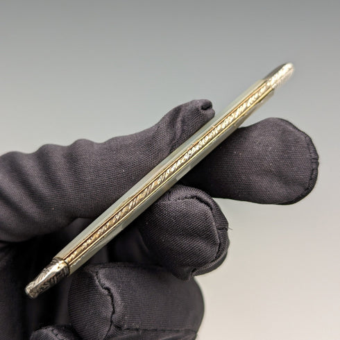 19 世紀初英國古董白珍珠手柄純銀刀片折疊叉