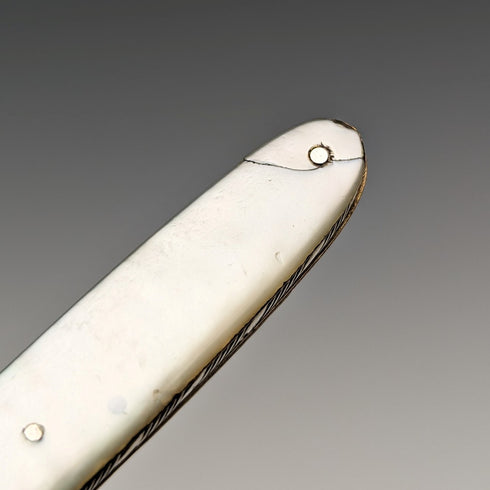 19 世紀早期格魯吉亞英國古董白色珍珠手柄純銀刀片小刀