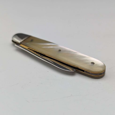 1911 British Antique White Pearl Handle Sterling Silver Blade Penknife Thomas Marples