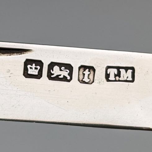 1911 年英國古董白色珍珠手柄純銀刀片小刀 Thomas Marples