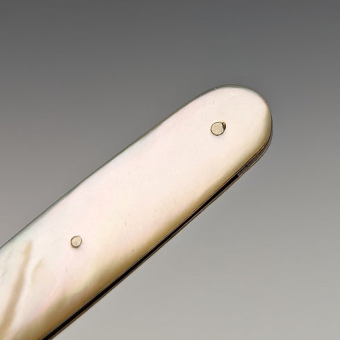 1911 年英國古董白色珍珠手柄純銀刀片小刀 Thomas Marples