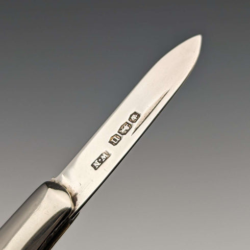 1930 British Vintage White Pearl Handle Sterling Silver Blade Penknife William Needham