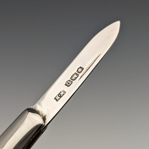 1930 年英國復古白色珍珠手柄純銀刀片小刀威廉李約瑟