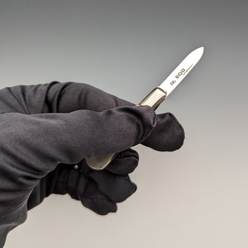 1930 年英國復古白色珍珠手柄純銀刀片小刀威廉李約瑟