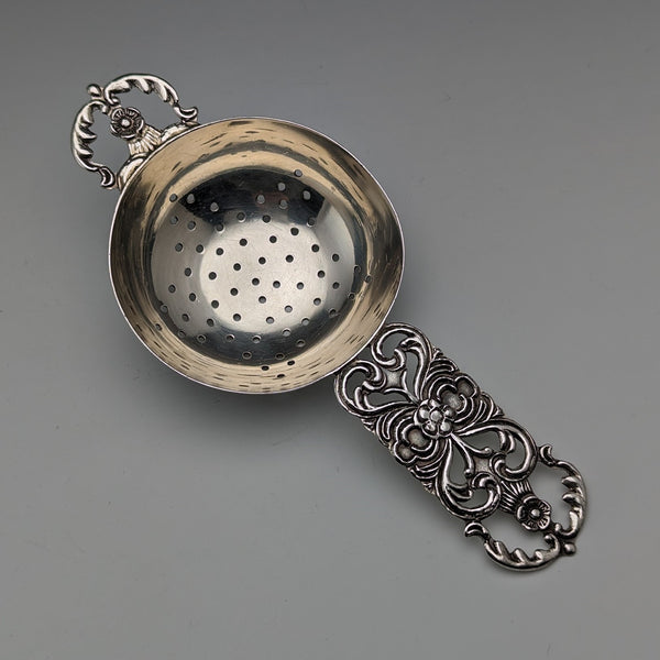 Vintage Sterling Silver Tea Strainer Openwork Engraving 40g