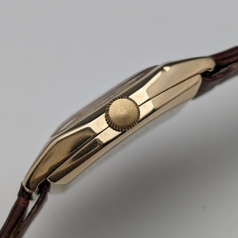 1949 年英國復古 Benson K9 純金直角 Dennison 錶殼機械手錶運作良好