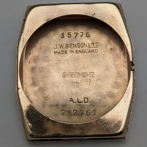 1949 年英國復古 Benson K9 純金直角 Dennison 錶殼機械手錶運作良好
