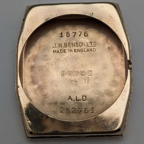 1949 年英國復古 Benson K9 純金直角 Dennison 錶殼機械手錶運作良好