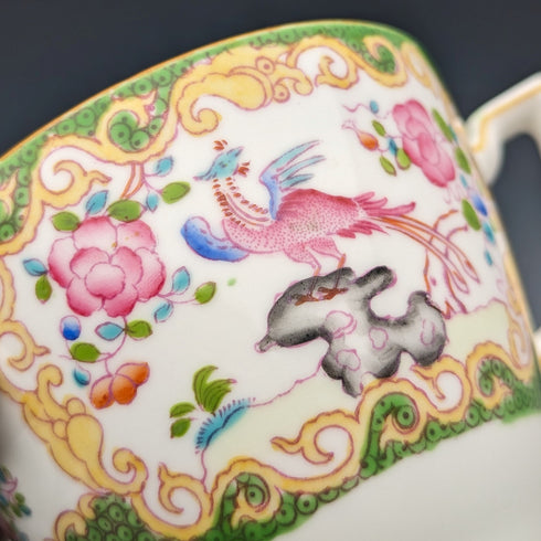 20世紀前半 英国ヴィンテージ ミントン ティーカップトリオ ペア コカトリス グリーン