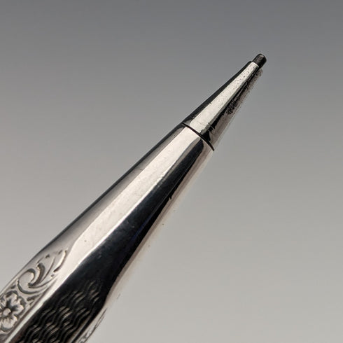 Early 20th Century Antique Flower Engraving 835 Silver Propelled Mechanical Pencil