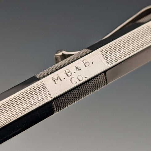 British Vintage Yard O' Red Rhodium Plated Hexagon Propelled Pencil in Paper Box
