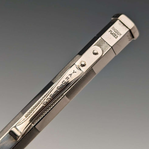 British Vintage Yard O' Red Rhodium Plated Hexagon Propelled Pencil in Paper Box