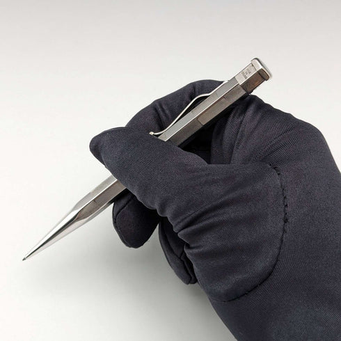 British Vintage Yard O' Red Rhodium Plated Hexagon Propelled Pencil in Paper Box