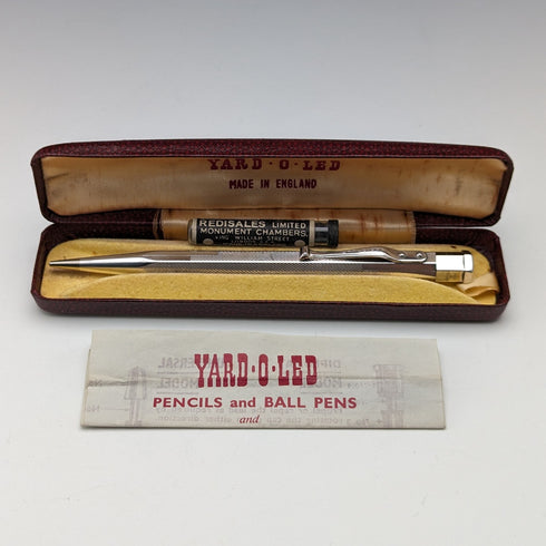 英国ヴィンテージ ヤード・オ・レッド ロールドシルバー ヘキサゴン 推進式ペンシル ケース入