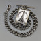 Circa 1920 British Antique Sterling Silver Albert Chain 61g Mini Album Fob