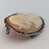 Vintage 800 Silver & Marcasite Shell Cameo Brooch, Pendant