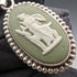 British Vintage Wedgwood Sterling Silver & Green Jasper Pendant and Earrings Set