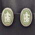 British Vintage Wedgwood Sterling Silver & Green Jasper Pendant and Earrings Set