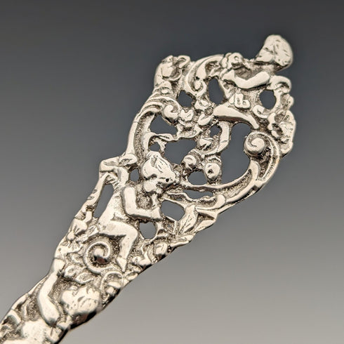 1948年 スウェーデン製 830シルバー製 天使装飾 デザートフォークx5 GEWE