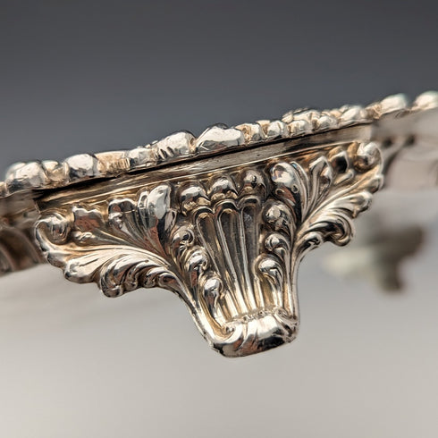 Circa 1825 British Antique Sheffield Plate Card Tray Diameter 23cm