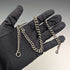 Circa 1902 British antique sterling silver Albert chain, 54g