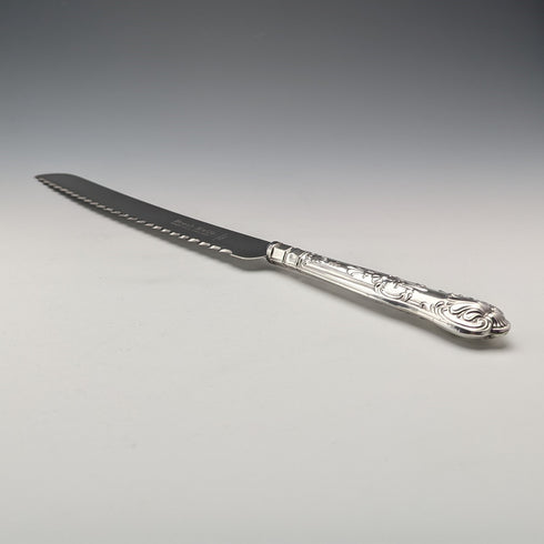 1969 British Vintage Sterling Silver Handle Bread Knife Harrison Brothers