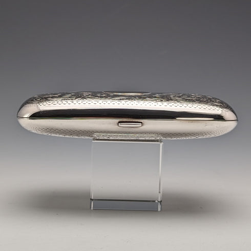 1902 British antique sterling silver cigar case 133g HD