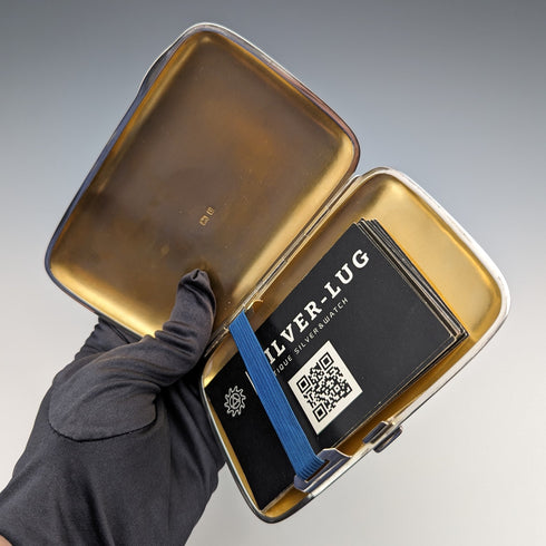 1902 British antique sterling silver cigar case 133g HD