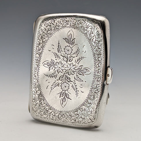 1912 British antique sterling silver cigarette case 62g Joseph Gloster