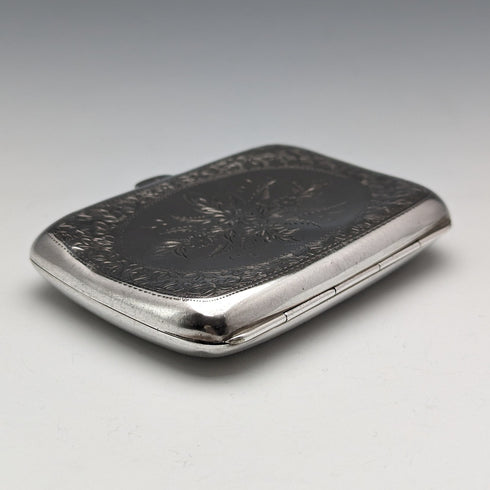 1912 British antique sterling silver cigarette case 62g Joseph Gloster