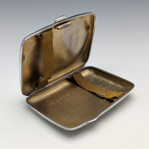 1912 British antique sterling silver cigarette case 62g Joseph Gloster
