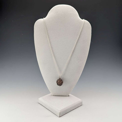 British vintage hedgehog charm pendant and sterling silver necklace