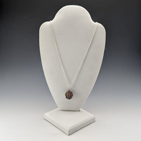 British vintage hedgehog charm pendant and sterling silver necklace