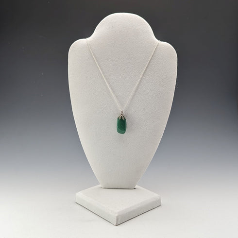 Vintage British jade pendant and sterling silver necklace