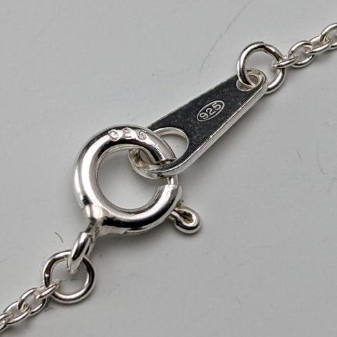 Vintage British jade pendant and sterling silver necklace