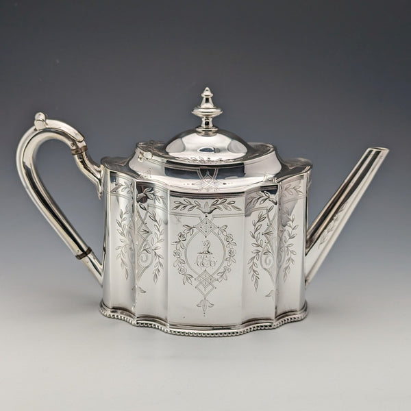 Circa 1880 British antique silver plate teapot Thomas Prime