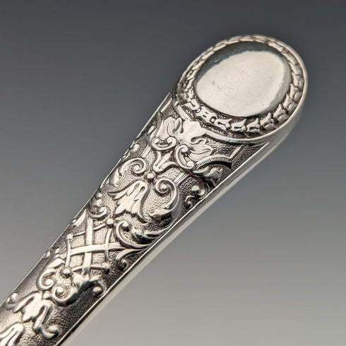 1871年 英国アンティーク 総純銀製 フィッシュカトラリーセット 6ペア 計608g Martin and Hall トレー入り