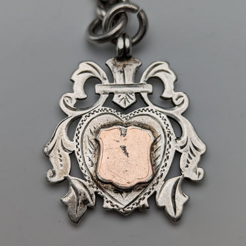 1906 年英國古董純銀阿爾伯特鏈超厚 85 克徽章徽章