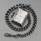 Circa 1900 British antique sterling silver Albert chain, extra thick 74g, Vesta case