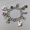 1965 British Vintage Sterling Silver Charm Bracelet 48g Charles Horner