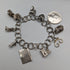 1965 British Vintage Sterling Silver Charm Bracelet 48g Charles Horner