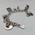 1965 British Vintage Sterling Silver Charm Bracelet 48g Charles Horner
