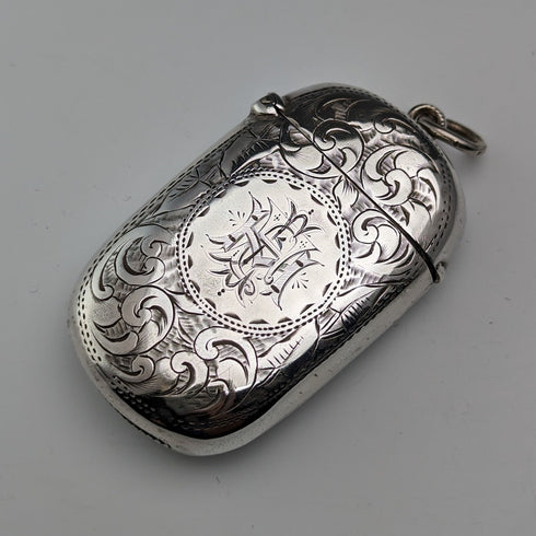 1895 British antique sterling silver Vesta case 25g match case Joseph Gloster