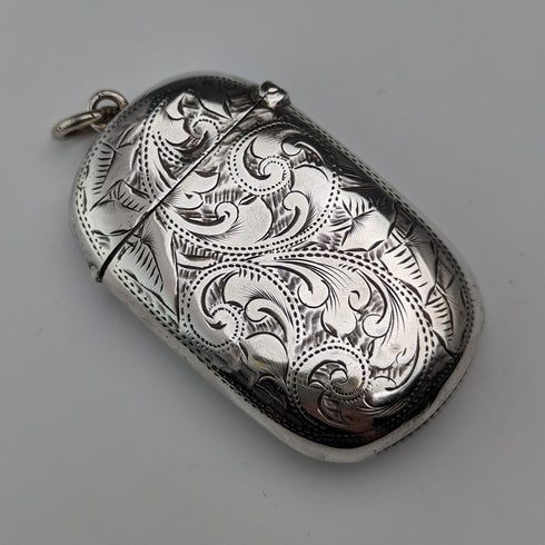 1895 British antique sterling silver Vesta case 25g match case Joseph Gloster