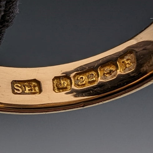 1929 年英國復古珠寶 K22 金戒指 4.8 克戒指 Samuel Hope