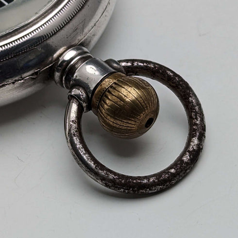 1905年頃 アンティーク オメガ 懐中時計 銀側 直径59mm 鉄道時計 動作良好