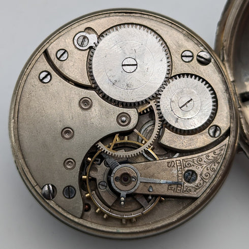 1905年頃 アンティーク オメガ 懐中時計 銀側 直径59mm 鉄道時計 動作良好