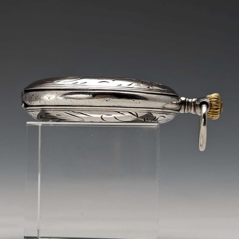 Circa 1910 Antique Omega Pocket Watch Silver Side Hunter Case Good Working Condition