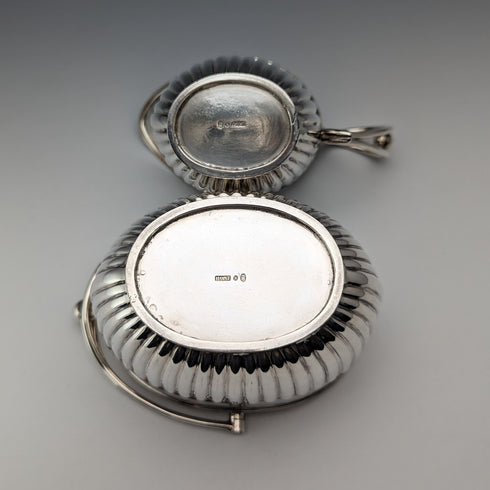 Antique British silver plate sugar bowl and cream jug HAT