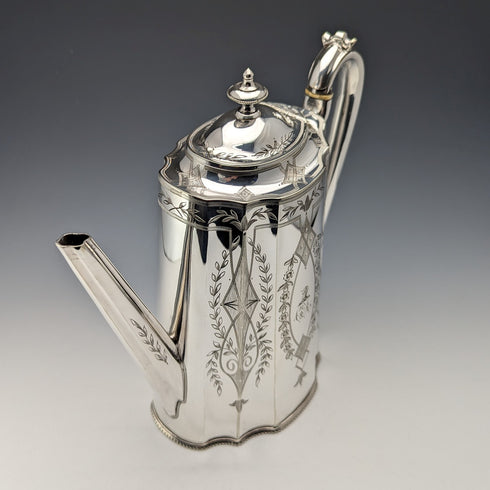 1880年頃 英国アンティーク シルバープレート製 コーヒーポットThomas Prime